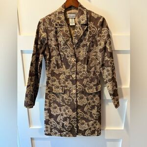 Vintage Breakin Loose brown jacquard button down jacket size 8